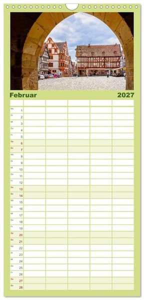 Produktbild: Familienplaner 2027 - Ein Blick auf Alsfeld mit 5 Spalten (Wandkalender, 21 x 45 cm) CALVENDO