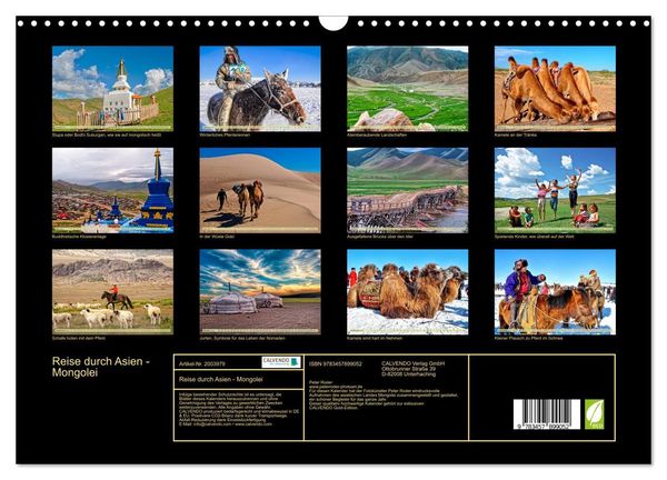 Produktbild: Reise durch Asien - Mongolei (Wandkalender 2026 DIN A3 quer), CALVENDO Monatskalender