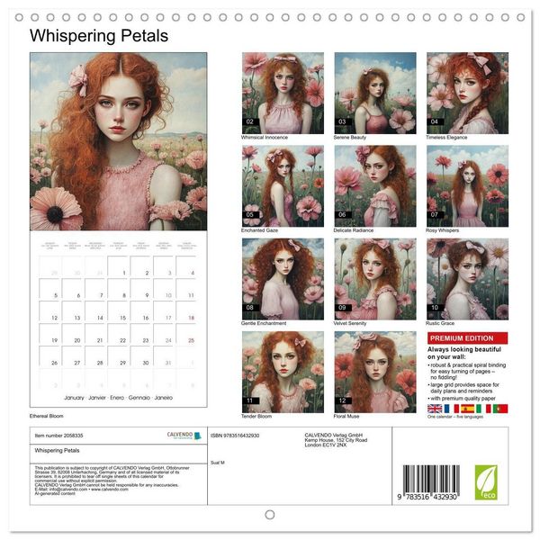 Produktbild: Sual&acute;M, S: Whispering Petals (Wall Calendar 2026 12 &times; 12 Inc