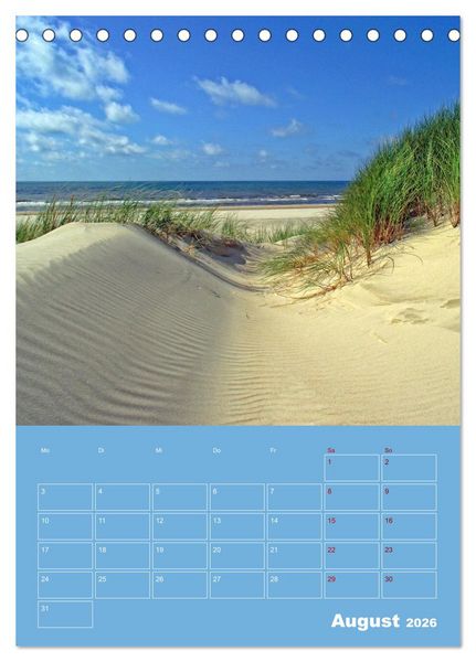 Produktbild: Nordseereise &ndash; J&uuml;tland in D&auml;nemark &ndash; Von Blavand bis Henne Strand (Tischkalender 2026 DIN A5 hoch), CALVENDO Monatskalender