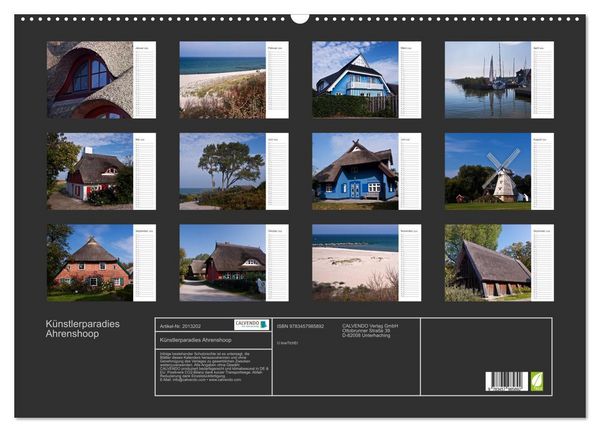 Produktbild: K&uuml;nstlerparadies Ahrenshoop (Wandkalender 2026 DIN A2 quer), CALVENDO Monatskalender