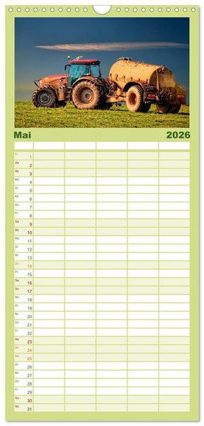 Produktbild: Familienplaner 2026 - Landwirtschaft - Hightech und Handarbeit mit 5 Spalten (Wandkalender, 21 x 45 cm) CALVENDO