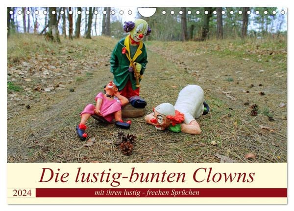 Die lustig-bunten Clowns (Wandkalender 2024 DIN A4 quer), CALVENDO Monatskalender