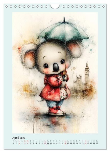 Produktbild: Koala-Abenteuer. Bezaubernde Aquarell-Momente (Wandkalender 2026 DIN A4 hoch), CALVENDO Monatskalender
