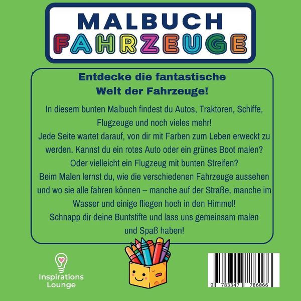 Produktbild: Malbuch Fahrzeuge mit 66 Motive Auf 136 Seiten