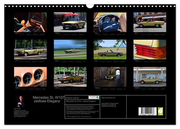 Produktbild: Mercedes SL W107 - zeitlose Eleganz (Wandkalender 2026 DIN A3 quer), CALVENDO Monatskalender