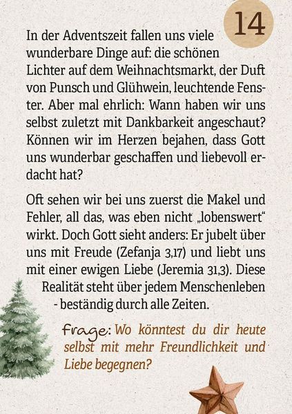 Produktbild: 24 Herzenswege zur Krippe mit Psalm 139 - Mini-Adventskalender