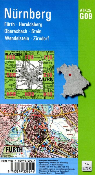 Produktbild: ATK25-G09 N&uuml;rnberg (Amtliche Topographische Karte 1:25000)