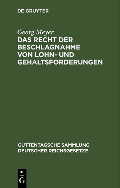 Produktbild: Das Recht der Beschlagnahme von Lohn- und Gehaltsforderungen