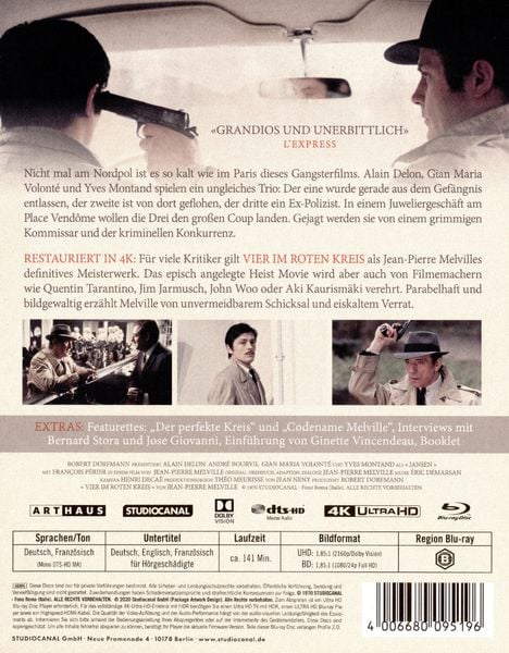 Produktbild: Vier im roten Kreis - Special Edition / 4K Ultra HD (+ Blu-ray) (+ Bonus Blu-ray)