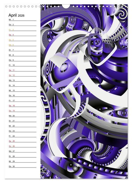 Produktbild: Geometrische Raumeindr&uuml;cke Planer (Wandkalender 2026 DIN A3 hoch), CALVENDO Monatskalender