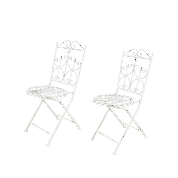 Produktbild: HTI-Living Stuhl Romantic Garden Wei&szlig; 2er Set Stuhl Romantic Garden Wei&szlig; 2er Set