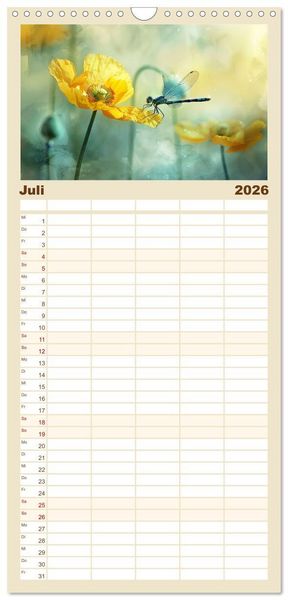 Produktbild: Familienplaner 2026 - Bezaubernde Mohnblumen mit 5 Spalten (Wandkalender, 21 x 45 cm) CALVENDO
