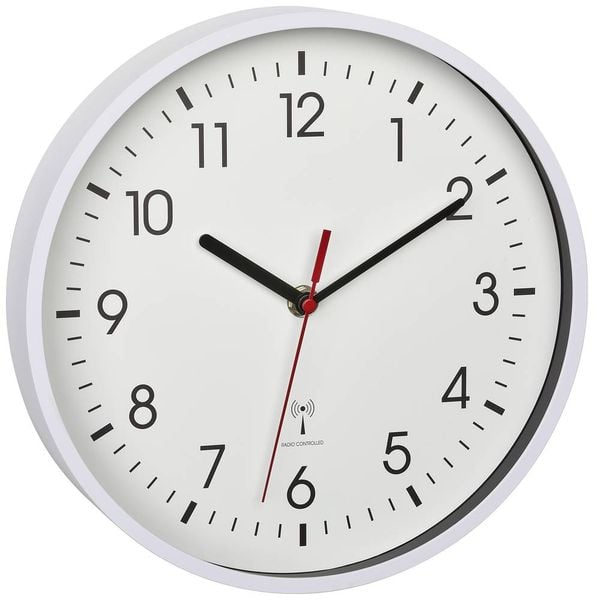 Produktbild: TFA Dostmann 60.3550.02 Funk Wanduhr 24.5cm x 42mm Wei&szlig;