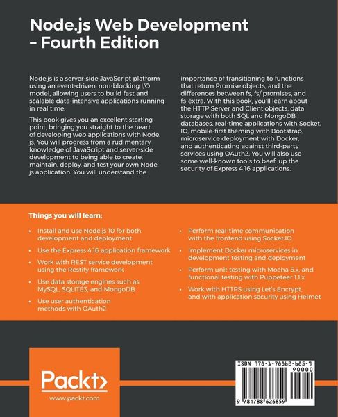 Produktbild: Node.js Web Development - Fourth Edition