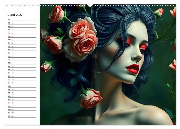 Produktbild: Geheimnisvolle Frauenportr&auml;ts (Wandkalender 2027 DIN A2 quer), CALVENDO Monatskalender