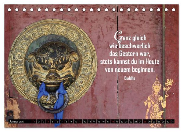 Produktbild: Spirituelles aus Asien - Weisheiten 2026 (Tischkalender 2026 DIN A5 quer), CALVENDO Monatskalender