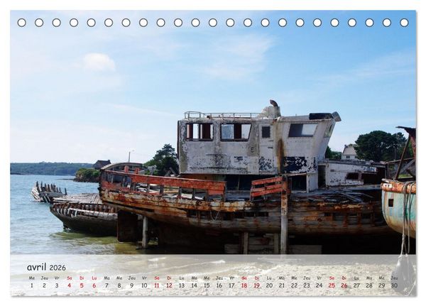 Produktbild: Bretagne Ambiance d'un cimeti&egrave;re &agrave; bateaux (Calendrier de bureau 2026 DIN A5 vertical), CALVENDO calendrier mensuel
