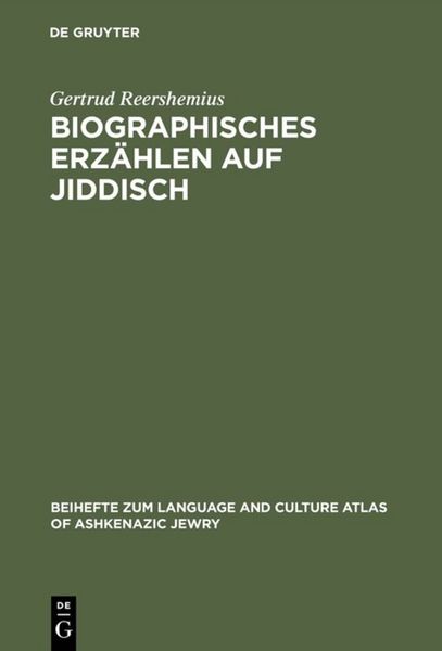 Produktbild: Biographisches Erz&auml;hlen auf Jiddisch