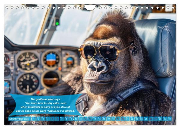 Produktbild: Funny charming animals as pilots (Wall Calendar 2026 DIN A4 landscape), CALVENDO 12 Month Wall Calendar