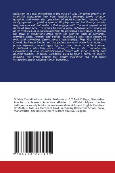 Produktbild: Reflection of Social Institutions in the Plays of Vijay Tendulkar