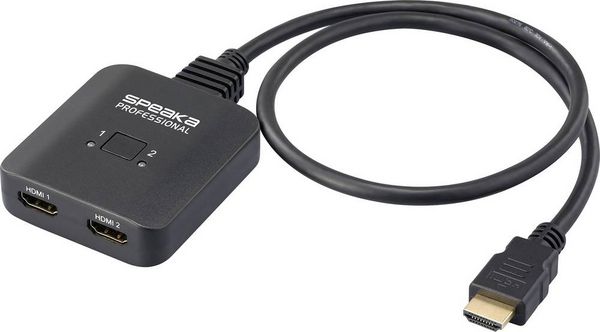 Produktbild: SpeaKa Professional SP-HDMIBS-100 2 Port HDMI-Switch Ultra HD-f&auml;hig, bidirektional verwendbar 7680 x 4320 Pixel