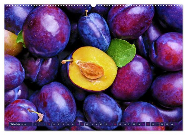 Produktbild: BLAU - Gem&uuml;se und Obst - Farbexplosion (hochwertiger Premium Wandkalender 2026 DIN A2 quer), Kunstdruck in Hochglanz