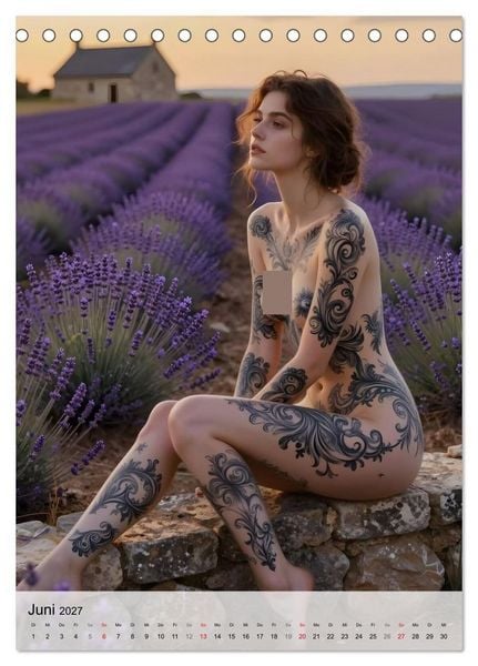 Produktbild: Tattoo Engel (Tischkalender 2027 DIN A5 hoch), CALVENDO Monatskalender
