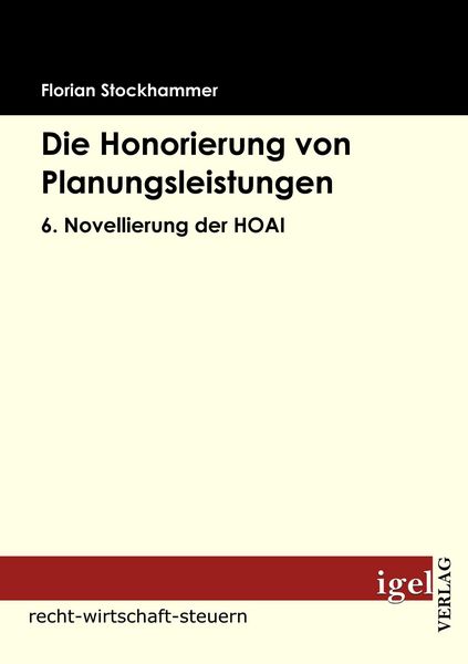 Produktbild: Die Honorierung von Planungsleistungen
