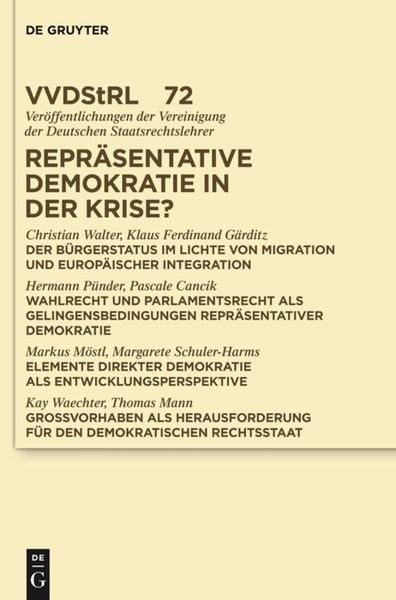 Produktbild: Repr&auml;sentative Demokratie in der Krise?