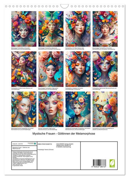 Produktbild: Mystische Frauen - G&ouml;ttinnen der Metamorphose (Wandkalender 2026 DIN A3 hoch), CALVENDO Monatskalender