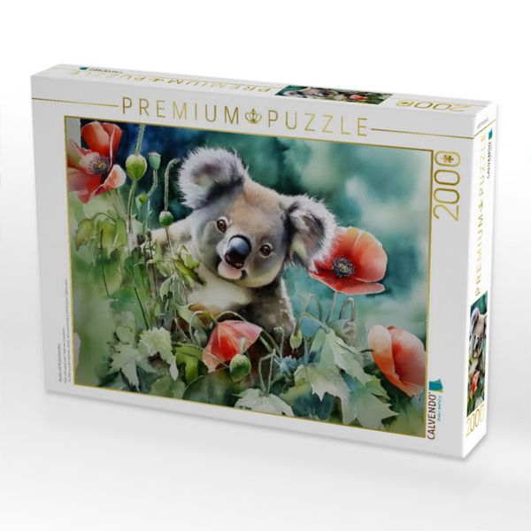 Produktbild: CALVENDO Puzzle Koala mit Klatschmohn | 2000 Teile Lege-Gr&ouml;&szlig;e 90x67cm Foto-Puzzle f&uuml;r gl&uuml;ckliche Stunden
