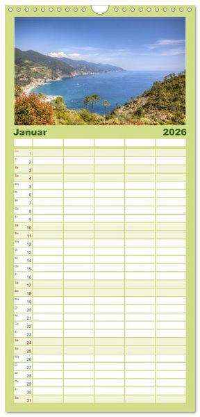 Produktbild: Familienplaner 2026 - Italienische Riviera Cinque Terre mit 5 Spalten (Wandkalender, 21 x 45 cm) CALVENDO
