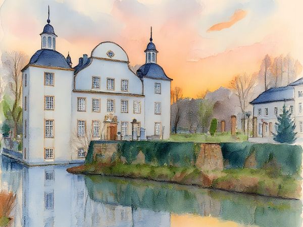 CALVENDO Puzzle Schloss Borbeck - Essen | 1000 Teile Lege-Größe 64x48cm Foto-Puzzle für glückliche Stunden