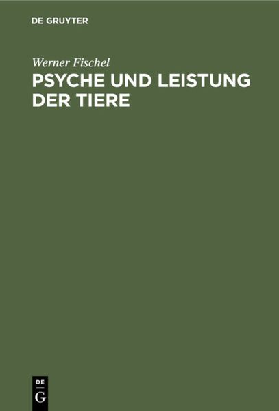 Produktbild: Psyche und Leistung der Tiere