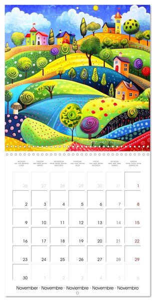 Produktbild: Naive Colorful Journey (Wall Calendar 2026 12 &times; 12 Inch) CALVENDO 12 Month Wall Calendar