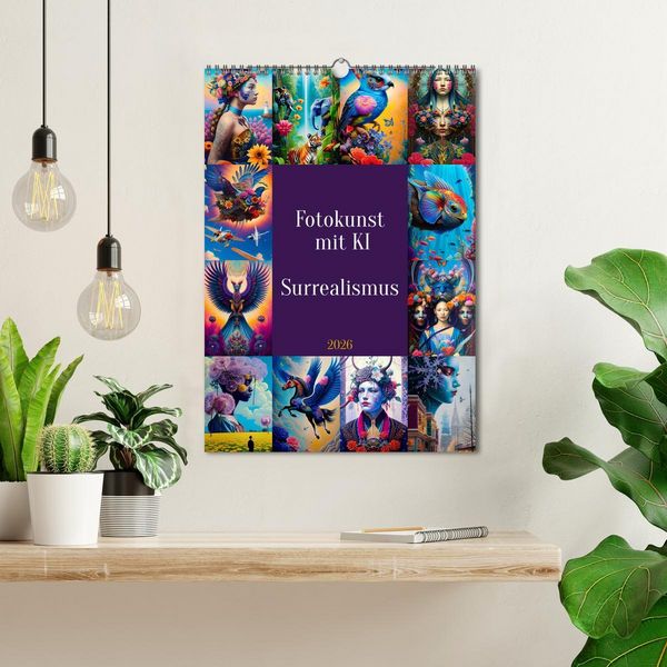 Produktbild: Fotokunst mit KI - Surrealismus (Wandkalender 2026 DIN A3 hoch), CALVENDO Monatskalender