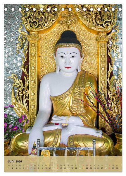 Produktbild: BUDDHA in GOLD (Tischkalender 2026 DIN A5 hoch), CALVENDO Monatskalender