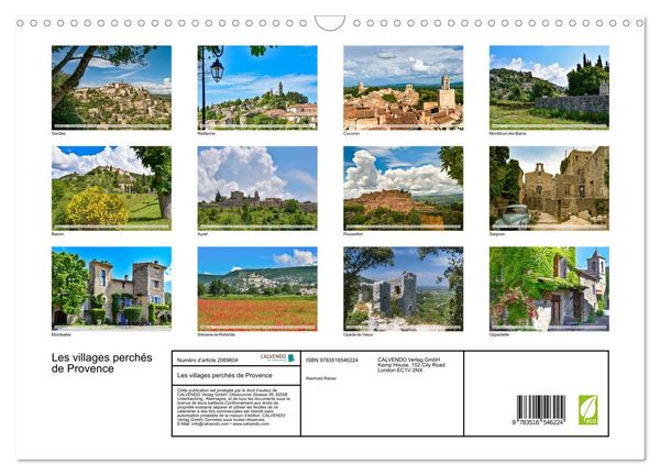 Produktbild: Les villages perch&eacute;s de Provence (Calendrier mural 2026 DIN A3 vertical), CALVENDO calendrier mensuel