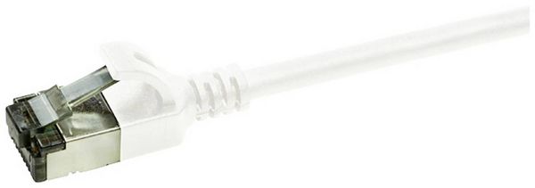Produktbild: LogiLink CQ9041S RJ45 Patchkabel CAT 6a U/FTP 1.50 m Wei&szlig; extrem d&uuml;nn, Flammwidrig, Flexibel, Folienschirm, Halogenfrei, mit Rastnasenschutz, TPE-Ma