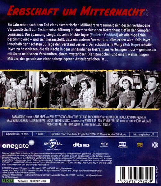 Produktbild: Erbschaft um Mitternacht (The Cat and the Canary)