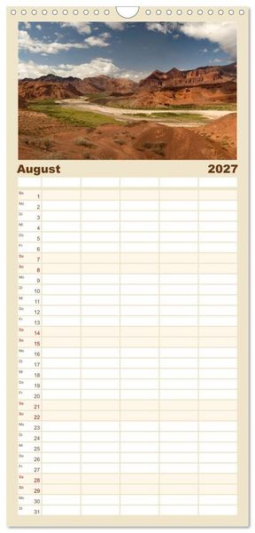 Produktbild: Familienplaner 2027 - Die Farben der Anden - Argentinien und Chile mit 5 Spalten (Wandkalender, 21 x 45 cm) CALVENDO