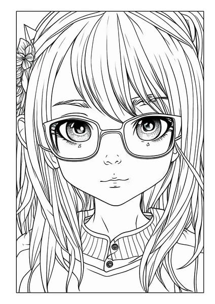 Produktbild: Manga Malbuch für Mädchen ab 8 Jahren mit 52 Ausmalbildern