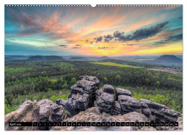 Produktbild: Wundersch&ouml;nes Elbsandsteingebirge (Wandkalender 2026 DIN A2 quer), CALVENDO Monatskalender