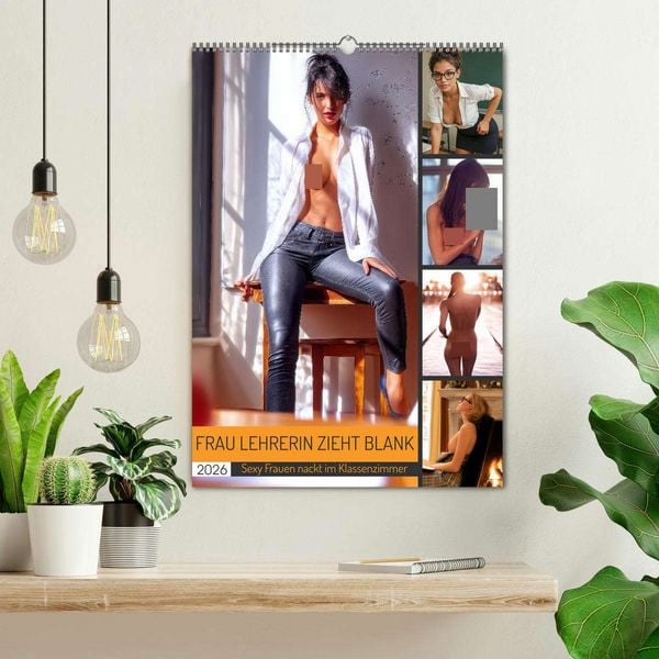 Produktbild: Frau Lehrerin zieht blank - sexy Frauen nackt im Klassenzimmer (Wandkalender 2026 DIN A2 hoch), CALVENDO Monatskalender
