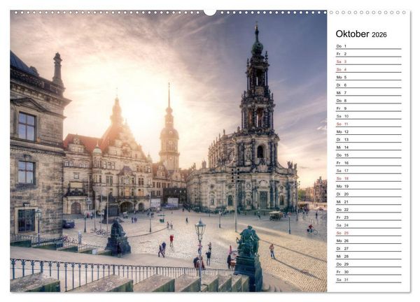 Produktbild: Barockstadt Dresden (Wandkalender 2026 DIN A2 quer), CALVENDO Monatskalender