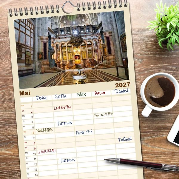 Produktbild: Familienplaner 2027 - Grabeskirche in Jerusalem mit 5 Spalten (Wandkalender, 21 x 45 cm) CALVENDO