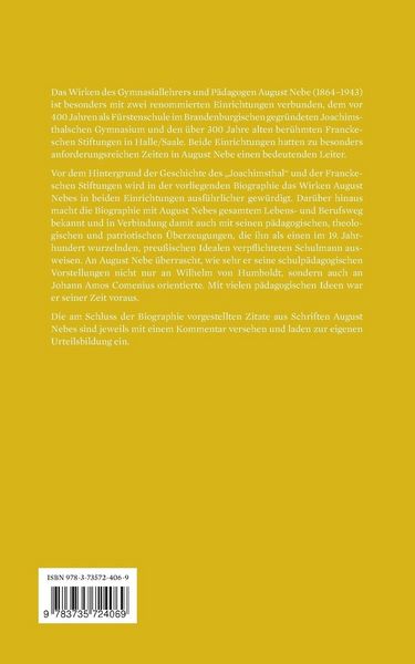 Produktbild: Ein preu&szlig;ischer Lehrer: August Nebe (1864&ndash;1943)