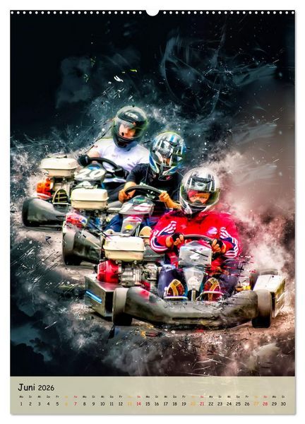 Produktbild: Gokart spektakul&auml;r (hochwertiger Premium Wandkalender 2026 DIN A2 hoch), Kunstdruck in Hochglanz