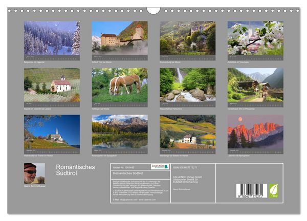 Produktbild: Romantisches S&uuml;dtirol (Wandkalender 2026 DIN A3 quer), CALVENDO Monatskalender